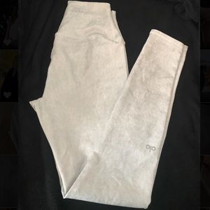 ALO yoga white snake skin high waisted leggings
